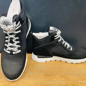 TIMBERLAND WOMEN'S FIELD TREKKER MID BLACK NUBUCK W WHITE A2J6C ALL SIZES